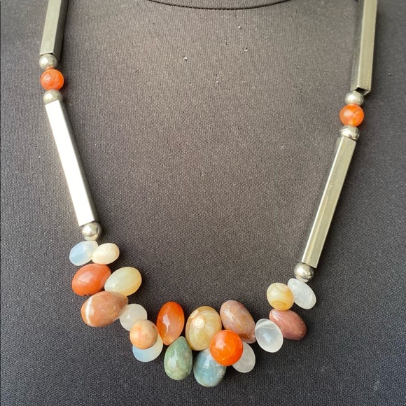 Color Me Colors of Agate, Silver-Agate Necklace - Picture 4 of 6
